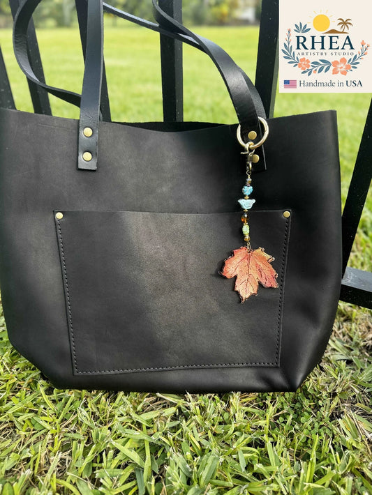 Handcrafted Fairy Forest Charm – Blue Grove featuring cool blue floral tones, artisan-made bag charm, purse accent, and keychain accessory.