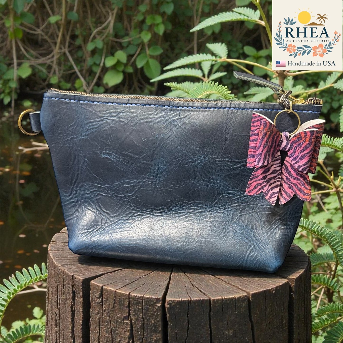 Animal Print Bow Bag Charm | Handmade Mini Charm