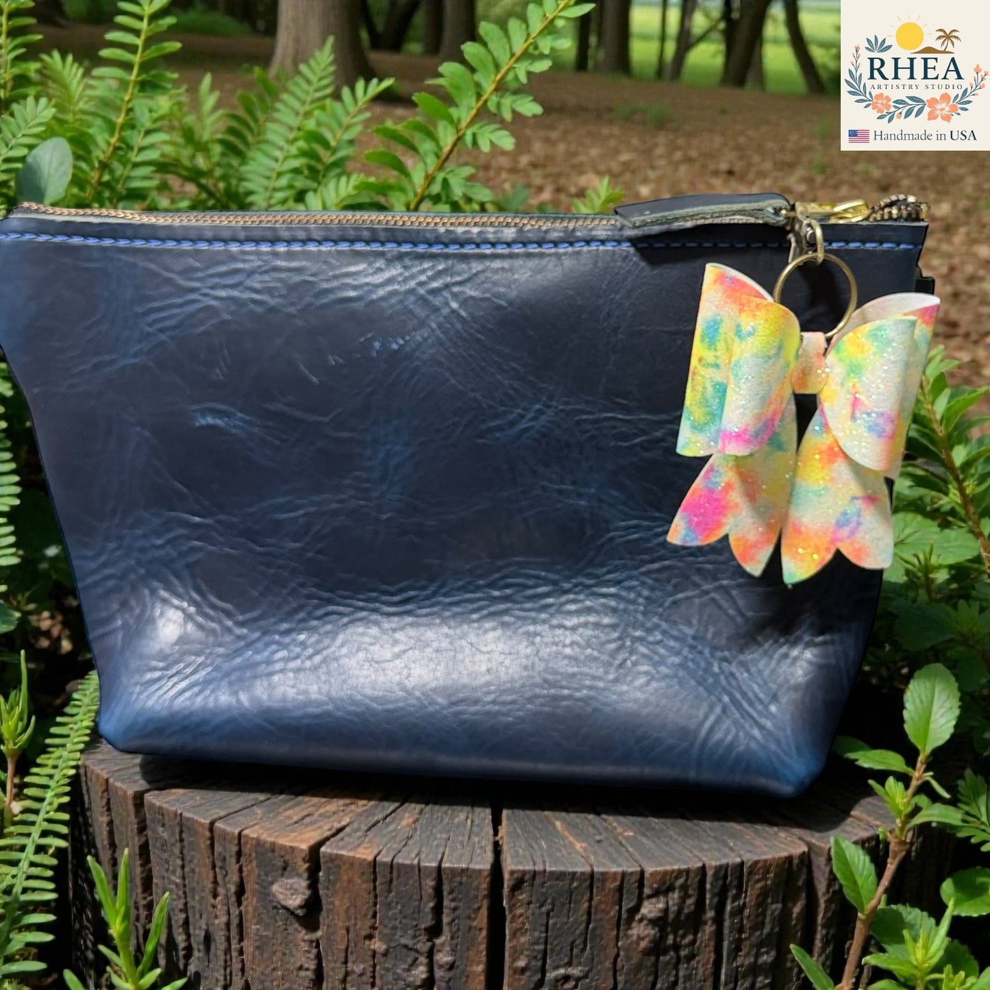 Textured Bow Bag Charm | Handmade Double-Layer French Bow