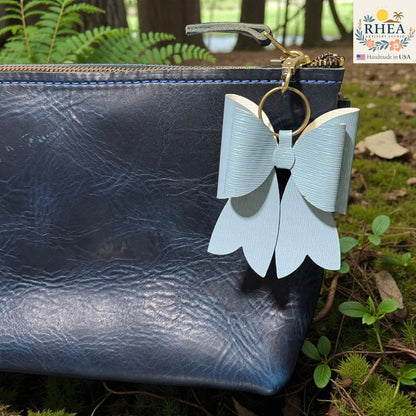 Textured Bow Bag Charm | Handmade Double-Layer French Bow