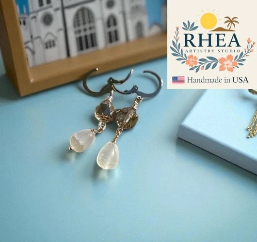 Cathedral Pale Blue Silver Drop Earrings