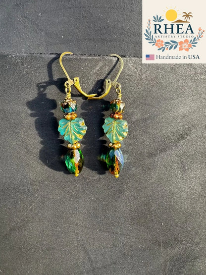 Stylish Charming Dreams earrings, handmade with Czech glass and Czech beads for a refined artisan accessory.