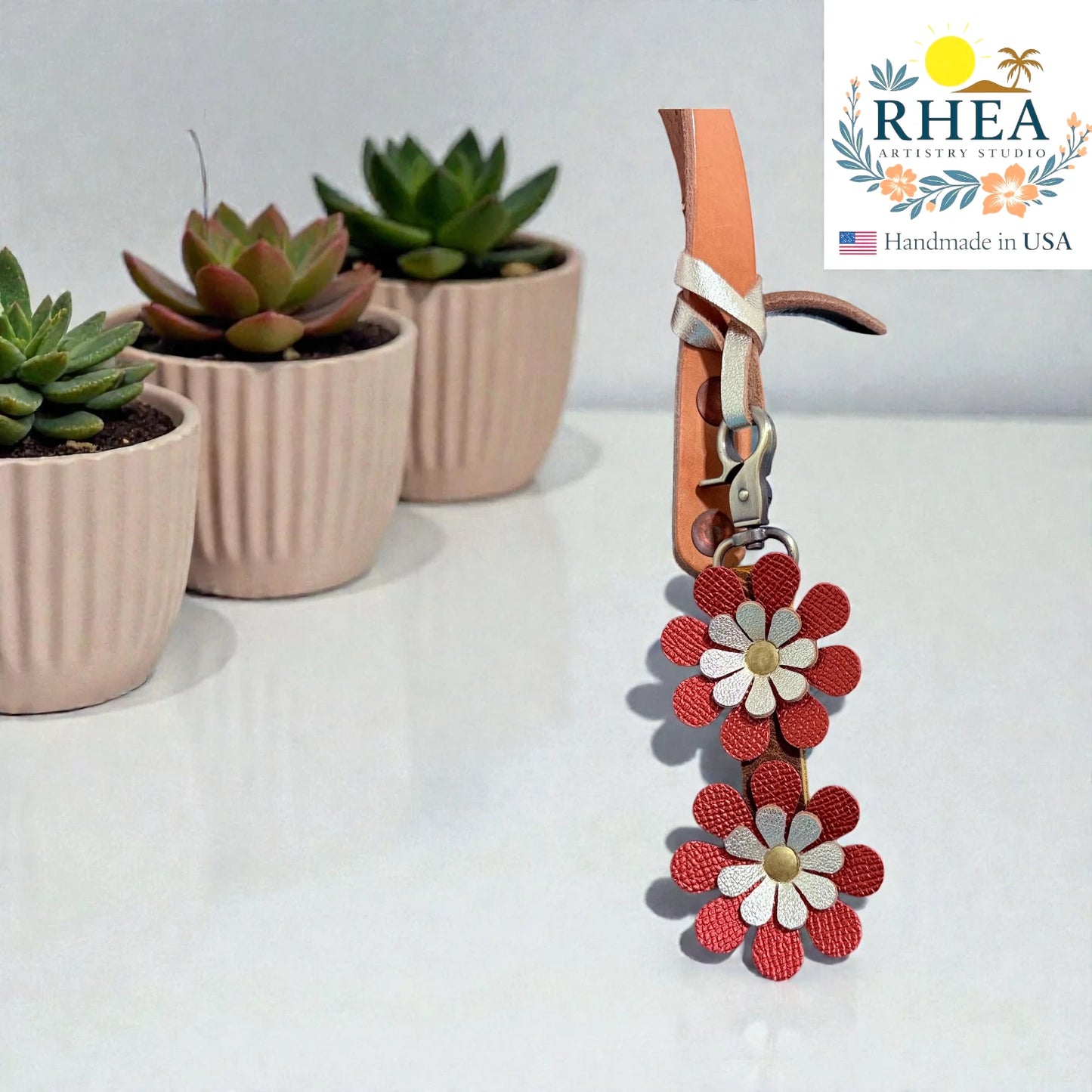 handmade purse accessory , brass hardware , brick red
