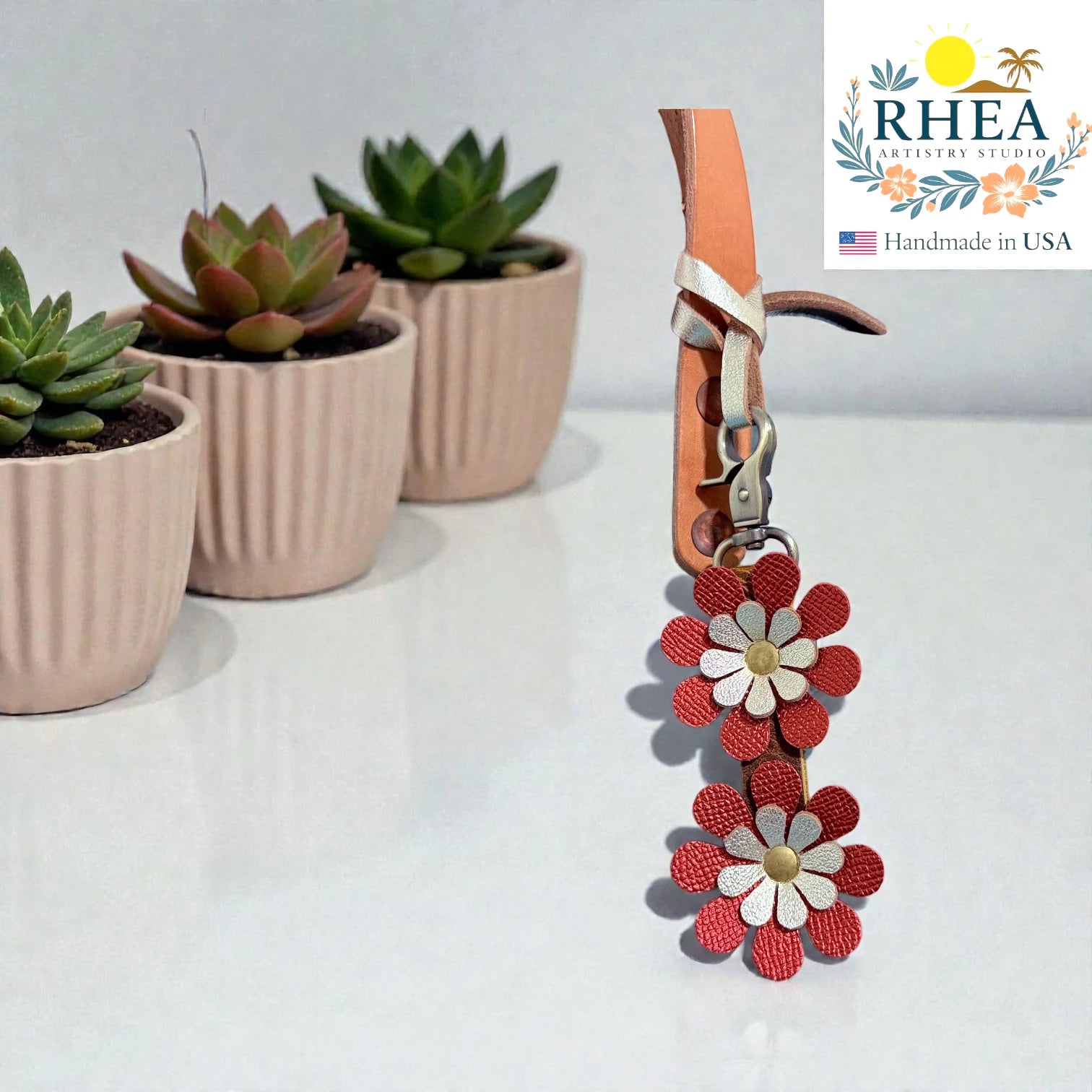 handmade purse accessory , brass hardware , brick red
