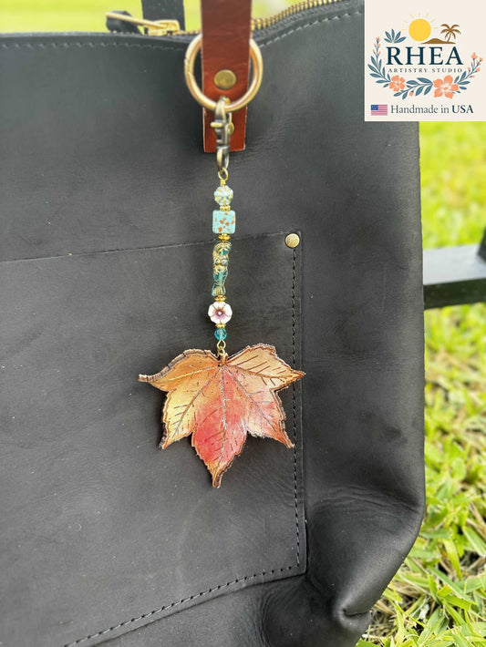 Handcrafted Fairy Forest Charm – Mermaid’s Embrace featuring oceanic floral details, artisan-made bag charm, purse accessory, and keychain.