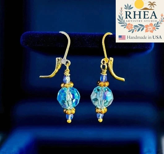 Elegant handmade Graceful Morning Czech glass earrings with Czech beads, designed as unique artisan jewelry.