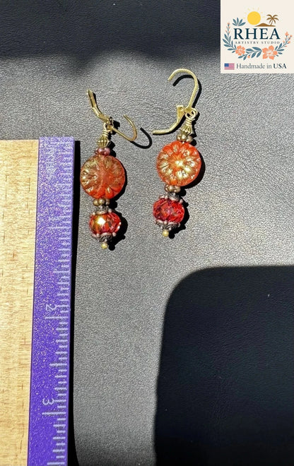 Elegant Serene Glow Earrings featuring handcrafted Czech glass beads, a serene and luminous artisan accessory for everyday elegance.