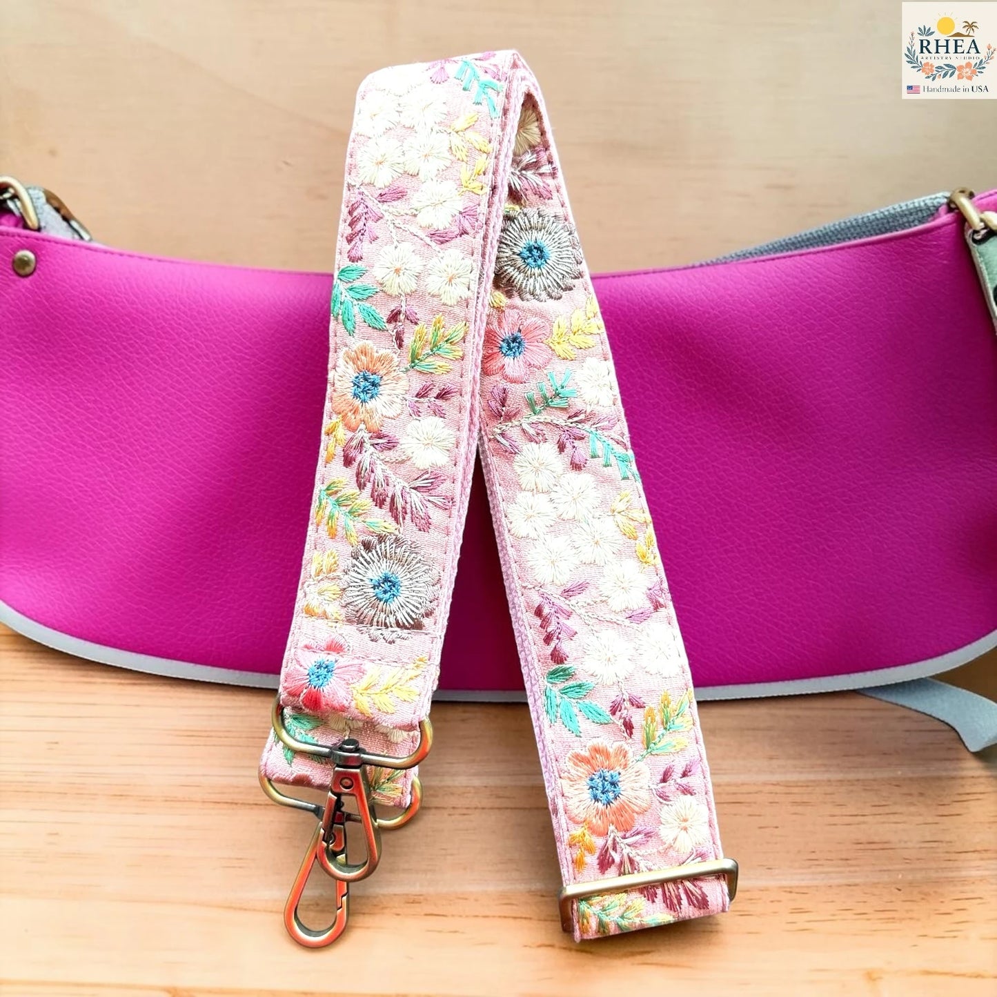 1.5-Inch Sunfield Flora Embroidered Crossbody Strap – Adjustable Replacement Purse Strap